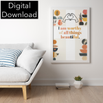 Self-love motivational wall decor